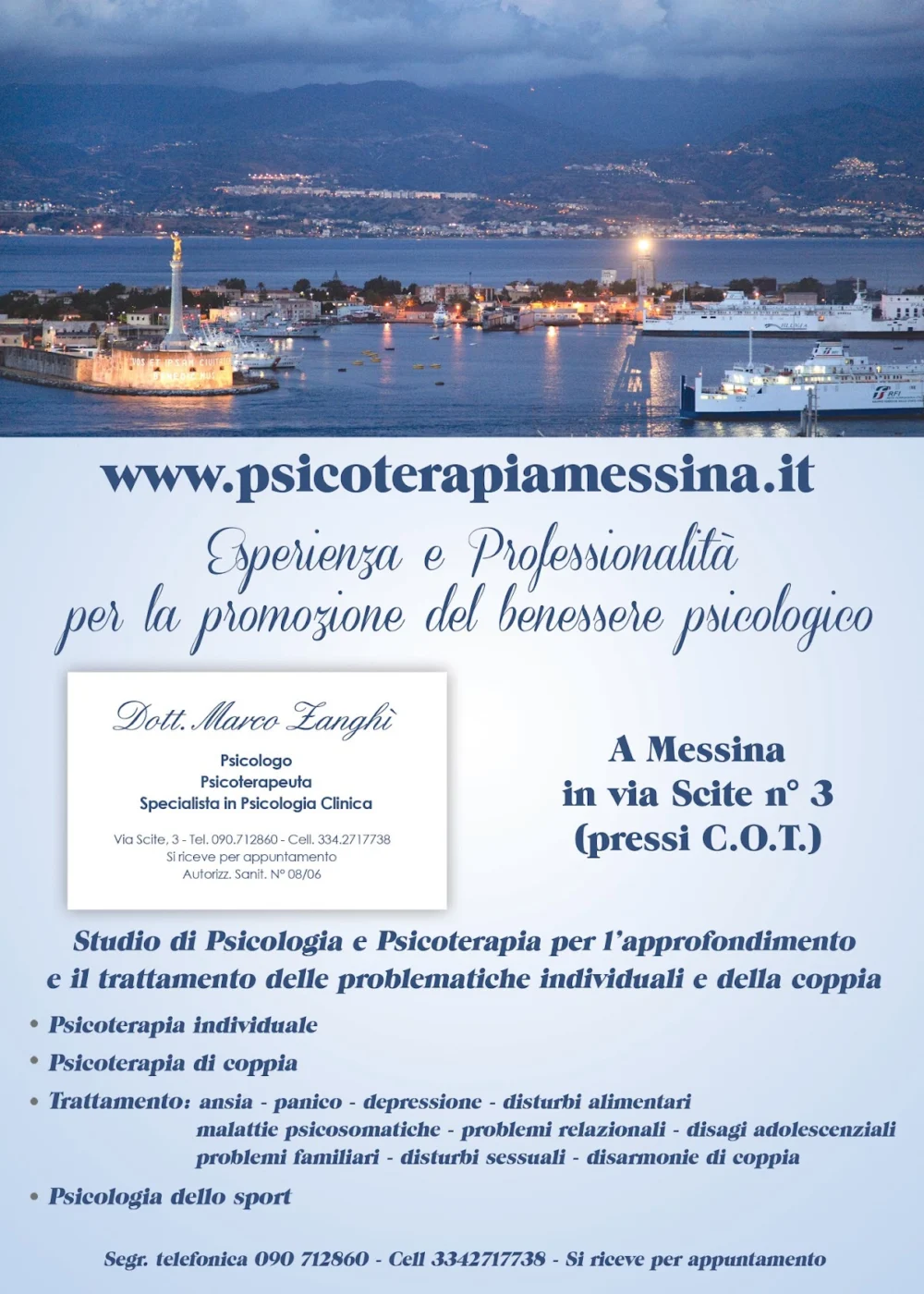 Dott. Marco Zanghì Psicologo - Psicoterapeuta - Specialista in Psicologia Clinica.
