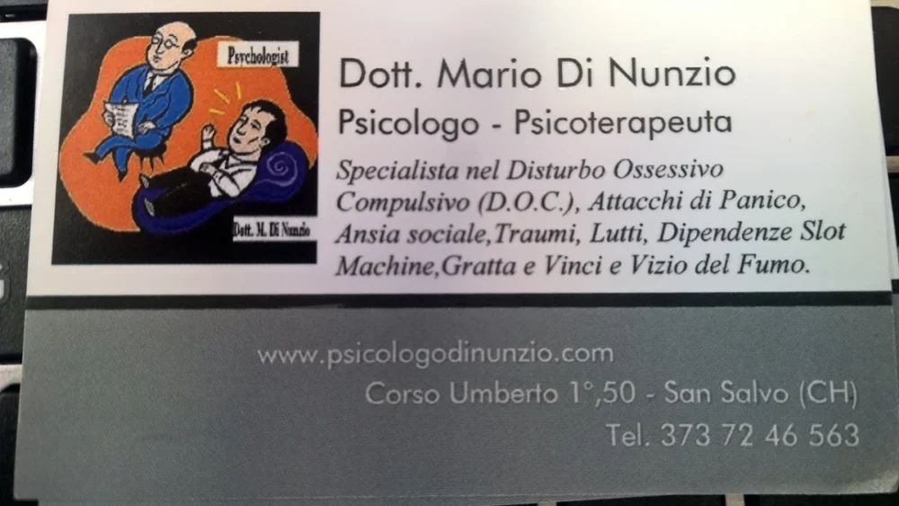 Dott. Mario Di Nunzio Psicologo Psicoterapeuta Ipnologo