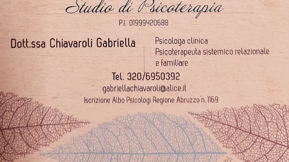 Dott.ssa Gabriella Chiavaroli Psicologo Psicoterapeuta