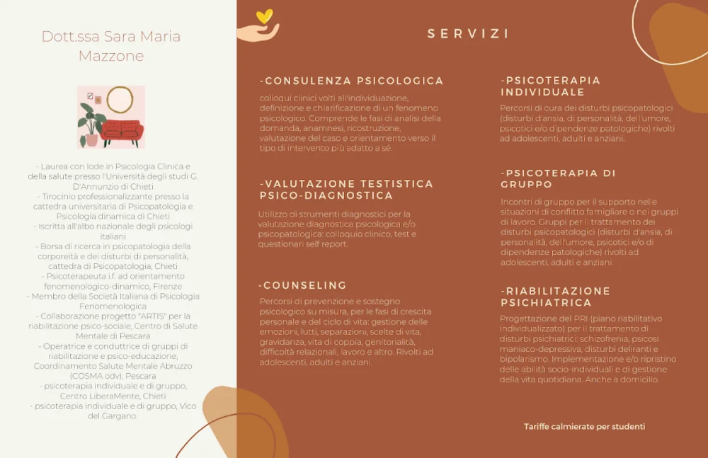 Dott.ssa Sara Mazzone, Psicologa e Psicoterapeuta, Chieti (CH)